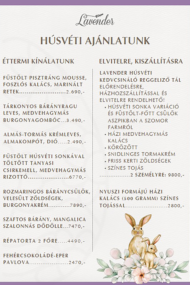 25husvét etterem levander plakát
